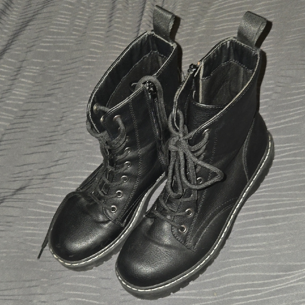 Sincerely Jules Black Harley Combat Boots